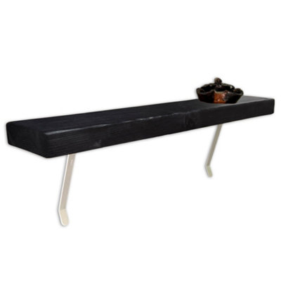 Radiator Shelf NO Drill, Rustic Slim Narrow Hallway (Black, 100cm)