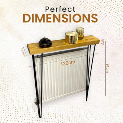 Radiator Shelf, Rustic Narrow Shelf for Hallway Console With Hairpin ...