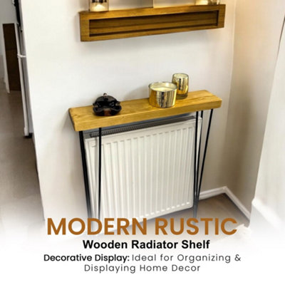 Radiator Shelf, Rustic Narrow Shelf for Hallway Console With Hairpin ...