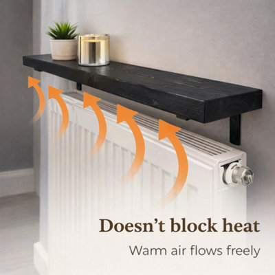 Radiator Shelf Wall Mounted Solid Wood, Narrow Radiator Cover 15cm Deep ...