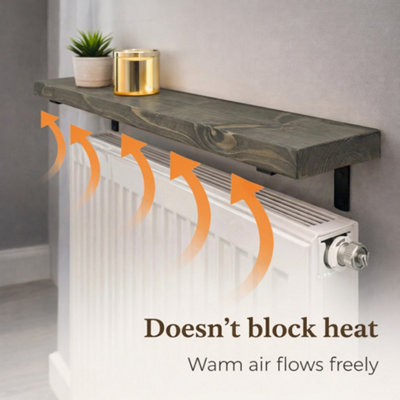 Radiator Shelf Wall Mounted Solid Wood, Narrow Radiator Cover 15cm Deep ...