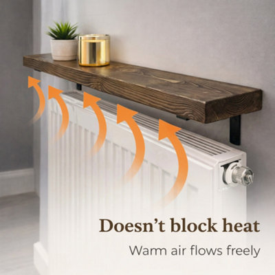 Radiator Shelf Wall Mounted Solid Wood, Narrow Radiator Cover 15cm Deep ...
