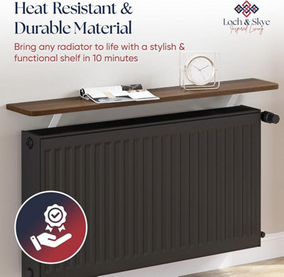 Radiator Shelf with Foil Insulation MDF Wooden Shelf with Brackets No ...