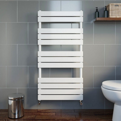 RadiLux 1200x600mm Heated Towel Rail Radiator Bathroom Central Heating Flat Panel White