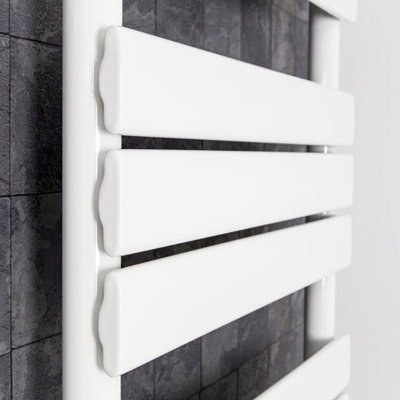 RadiLux 1200x600mm Heated Towel Rail Radiator Bathroom Central Heating Flat Panel White