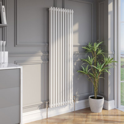 RadiLux 1600x470mm Double Bar Traditional Colosseum Radiator White ...