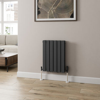 RadiLux Anthracite Designer Radiator Horizontal Flat Panel Double Panel Rad 600x456mm