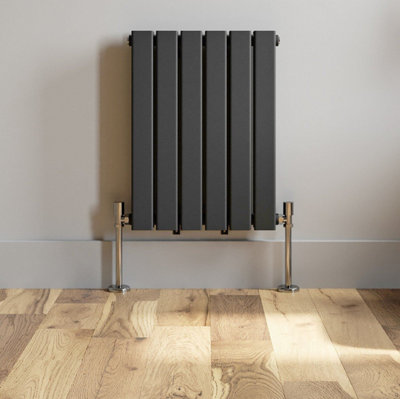 RadiLux Anthracite Designer Radiator Horizontal Flat Panel Double Panel Rad 600x456mm