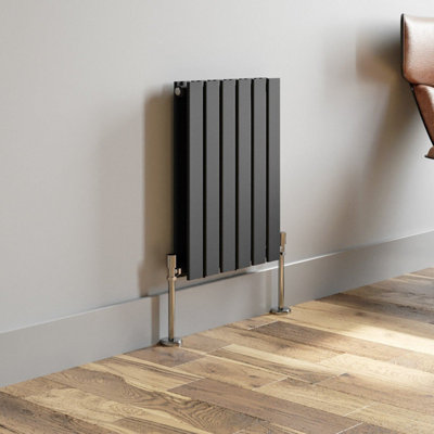 RadiLux Anthracite Designer Radiator Horizontal Flat Panel Double Panel Rad 600x456mm