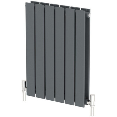 RadiLux Anthracite Designer Radiator Horizontal Flat Panel Double Panel Rad 600x456mm