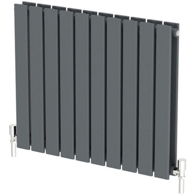 RadiLux Anthracite Designer Radiator Horizontal Flat Panel Double Panel ...