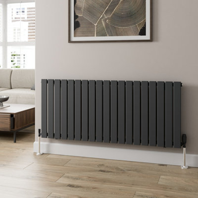 RadiLux Anthracite Designer Radiator Horizontal Flat Panel Single Panel Rad 600x1440mm