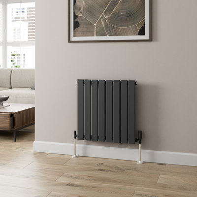 RadiLux Anthracite Designer Radiator Horizontal Flat Panel Single Panel Rad 600x604mm