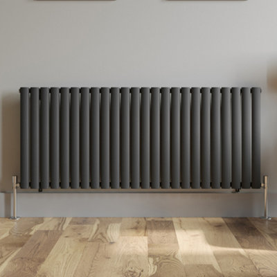 RadiLux Anthracite Designer Radiator Horizontal Oval Column Rads Single ...