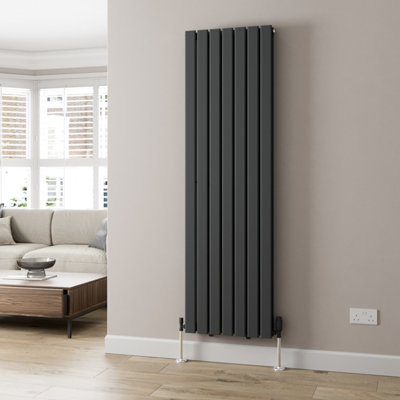 RadiLux Anthracite Designer Radiator Vertical Flat Panel Double Panel Rad 1800x532mm