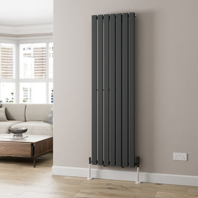 RadiLux Anthracite Designer Radiator Vertical Flat Panel Single Panel Rad 1800x528mm