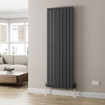 RadiLux Anthracite Designer Radiator Vertical Flat Panel Single Panel Rad 1800x604mm