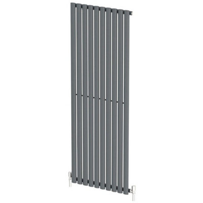 RadiLux Anthracite Designer Radiator Vertical Oval Column Single Panel Rad 1600x600mm