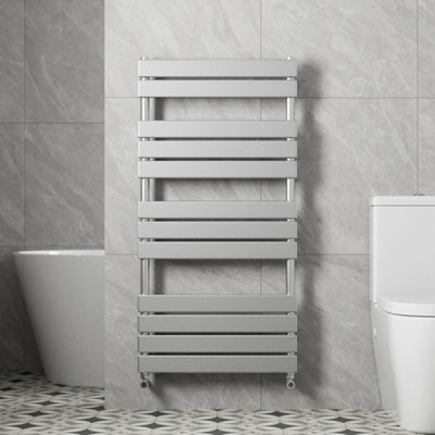 RadiLux Bathroom 1200x600mm Heated Towel Rail Radiator Central Heating Flat Panel Chrome