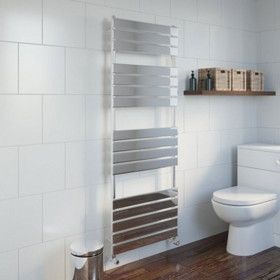 RadiLux Bathroom 1600x600mm Heated Towel Rail Radiator Central Heating Flat Panel Chrome