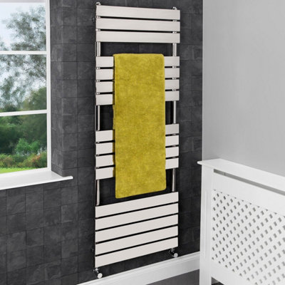 RadiLux Bathroom 1600x600mm Heated Towel Rail Radiator Central Heating Flat Panel Chrome