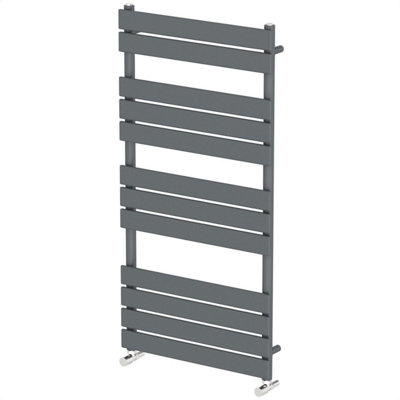RadiLux Bathroom Dual Fuel Flat Panel Heated Towel Rail 1200x600 Thermostatic Anthracite