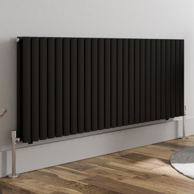 Anthracite Designer Radiator Horizontal Flat Panel Double Panel Rad 600x1444mm