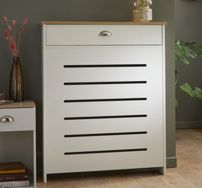 RadiLux Cream Radiator Cover Cabinet Traditional Modern MDF Wood Horizontal Shelf Small