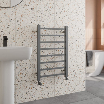 RadiLux Designer Heated Towel Rail Rack Bathroom Radiator Square Anthracite 800x500mm