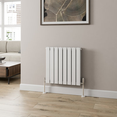 RadiLux Designer Radiator Horizontal White Flat Panel Rads Double Panel 600x608mm
