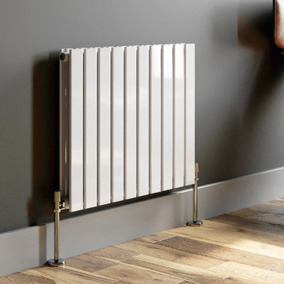 RadiLux Designer Radiator Horizontal White Flat Panel Rads Double Panel 600x760mm