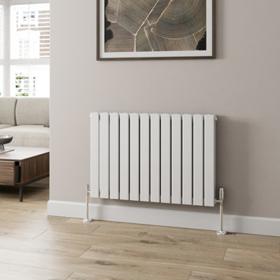 RadiLux Designer Radiator Horizontal White Flat Panel Rads Double Panel 600x912mm
