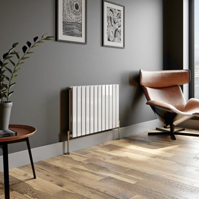 RadiLux Designer Radiator Horizontal White Flat Panel Rads Double Panel 600x912mm