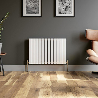 RadiLux Designer Radiator Horizontal White Flat Panel Rads Double Panel 600x912mm