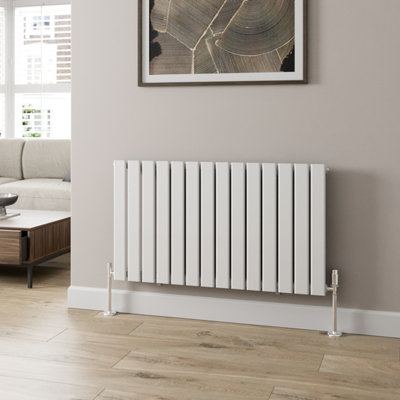 RadiLux Designer Radiator Horizontal White Flat Panel Rads Single Panel 600x1060mm