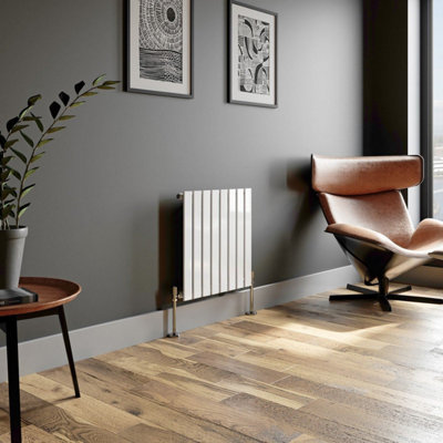 RadiLux Designer Radiator Horizontal White Flat Panel Rads Single Panel 600x604mm