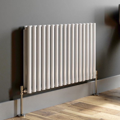 RadiLux Designer Radiator Horizontal White Oval Column Rads Double ...