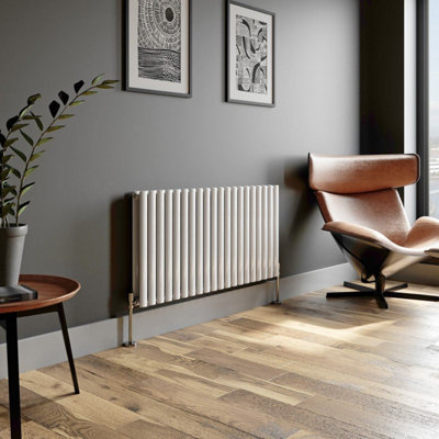 RadiLux Designer Radiator Horizontal White Oval Column Rads Double ...