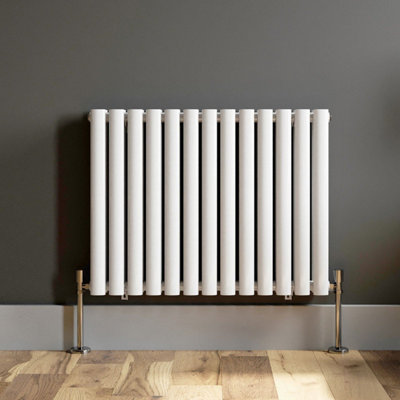 RadiLux Designer Radiator Horizontal White Oval Column Rads Double ...