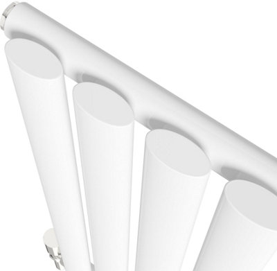 RadiLux Designer Radiator Horizontal White Oval Column Rads Single Panel 600x1200mm