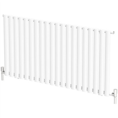 RadiLux Designer Radiator Horizontal White Oval Column Rads Single Panel 600x1200mm