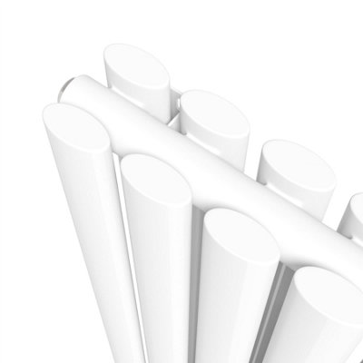 RadiLux Designer Radiator Vertical White Oval Column Rads Double Panel 1800x480mm