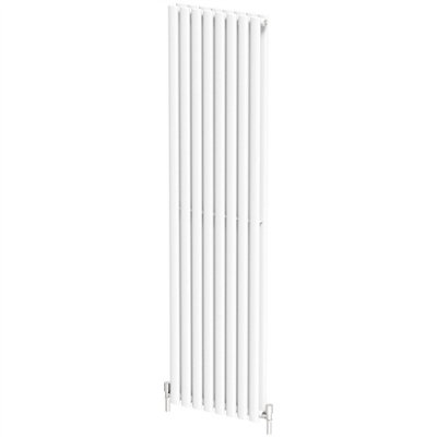 RadiLux Designer Radiator Vertical White Oval Column Rads Double Panel 1800x480mm