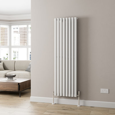 RadiLux Designer Radiator Vertical White Oval Column Rads Single Panel 1600x480mm