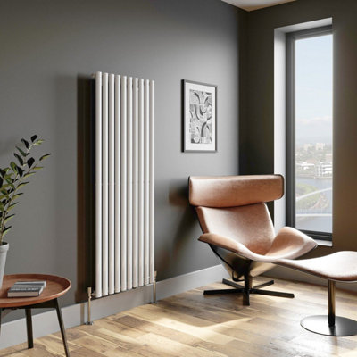 RadiLux Designer Radiator Vertical White Oval Column Rads Single Panel ...