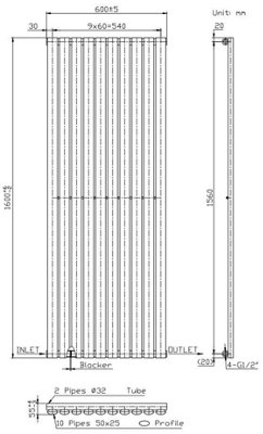 RadiLux Designer Radiator Vertical White Oval Column Rads Single Panel ...