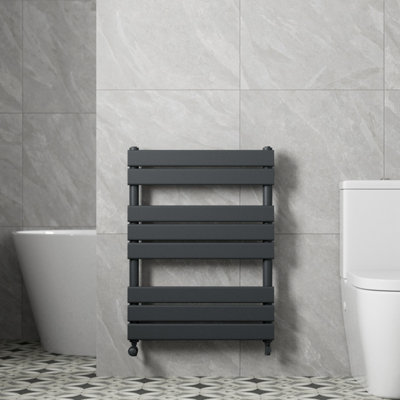 RadiLux Flat Panel Heated Towel Rail Anthracite - 800 x 600mm