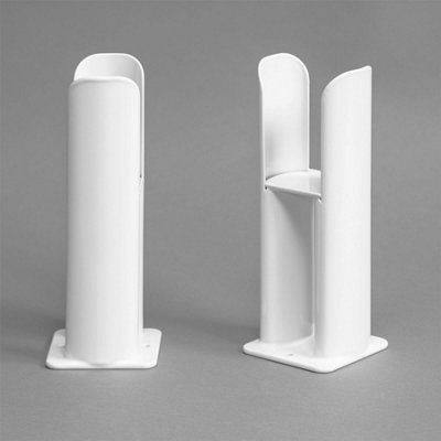 RadiLux Floor Mounted Feet Leg Supports for Double Bar Horizontal Oval Radiator White