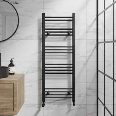 RadiLux Heated Towel Rail Matt Black 1200 x 600mm Flat