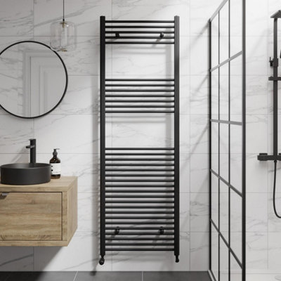 RadiLux Heated Towel Rail Matt Black 1800 x 600mm Flat